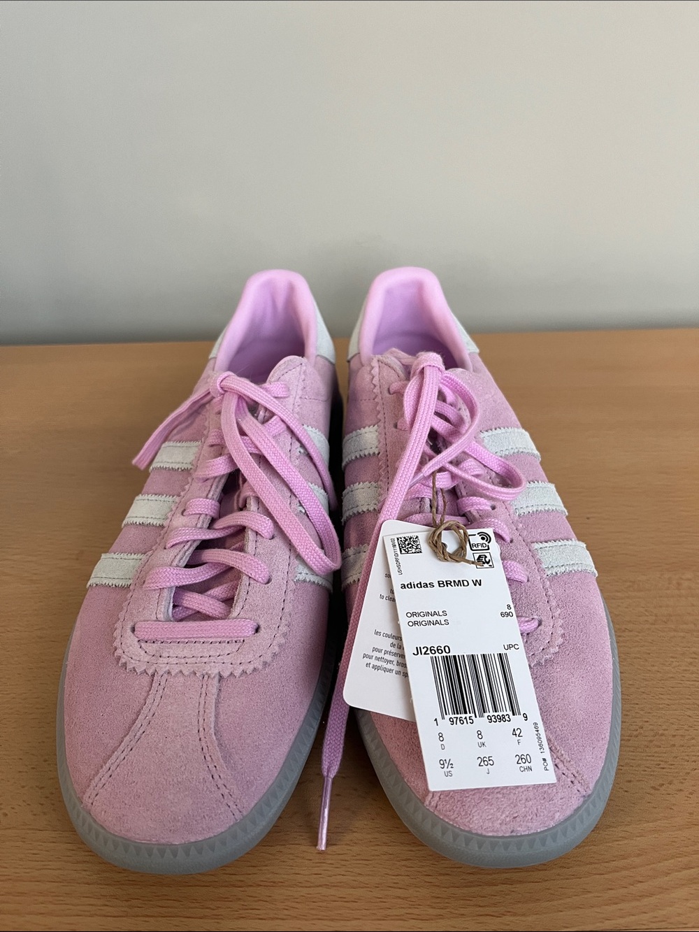 adidas Women's Suede Sneakers - Lavender with White Stripes